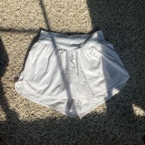 white high waisted athletic shorts